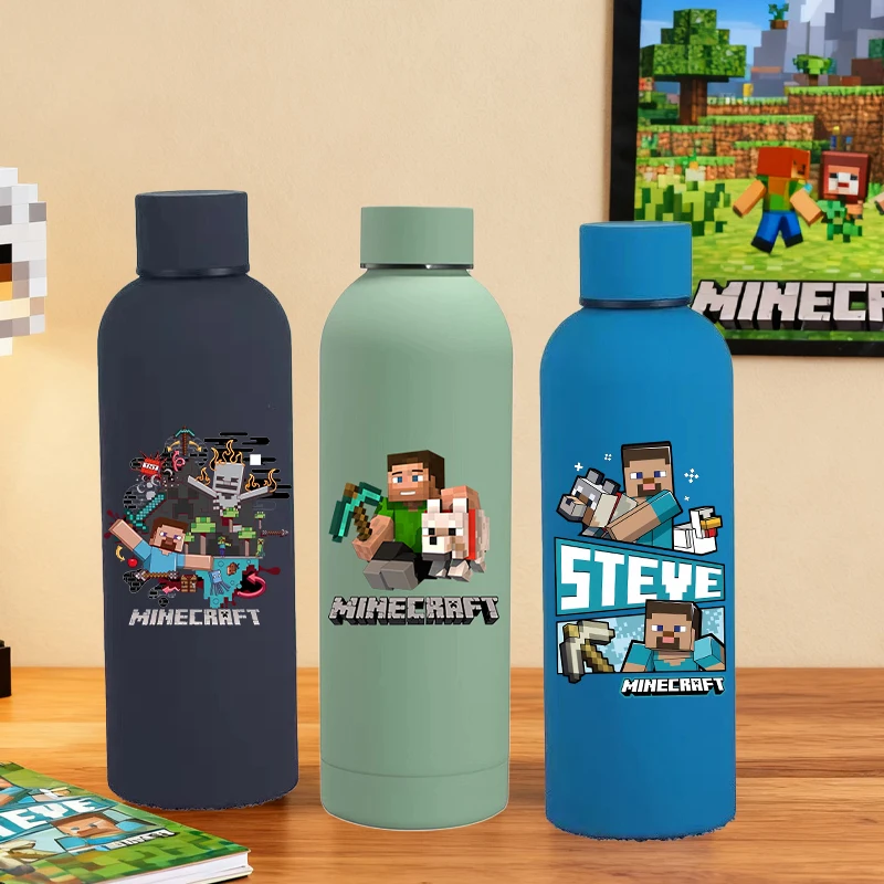 

500ml Game Theme Boys Stainless Steel Insulated Cups Minecrafted Drinking Bottle Portable Water Cup Fashion Travel Water Bottle
