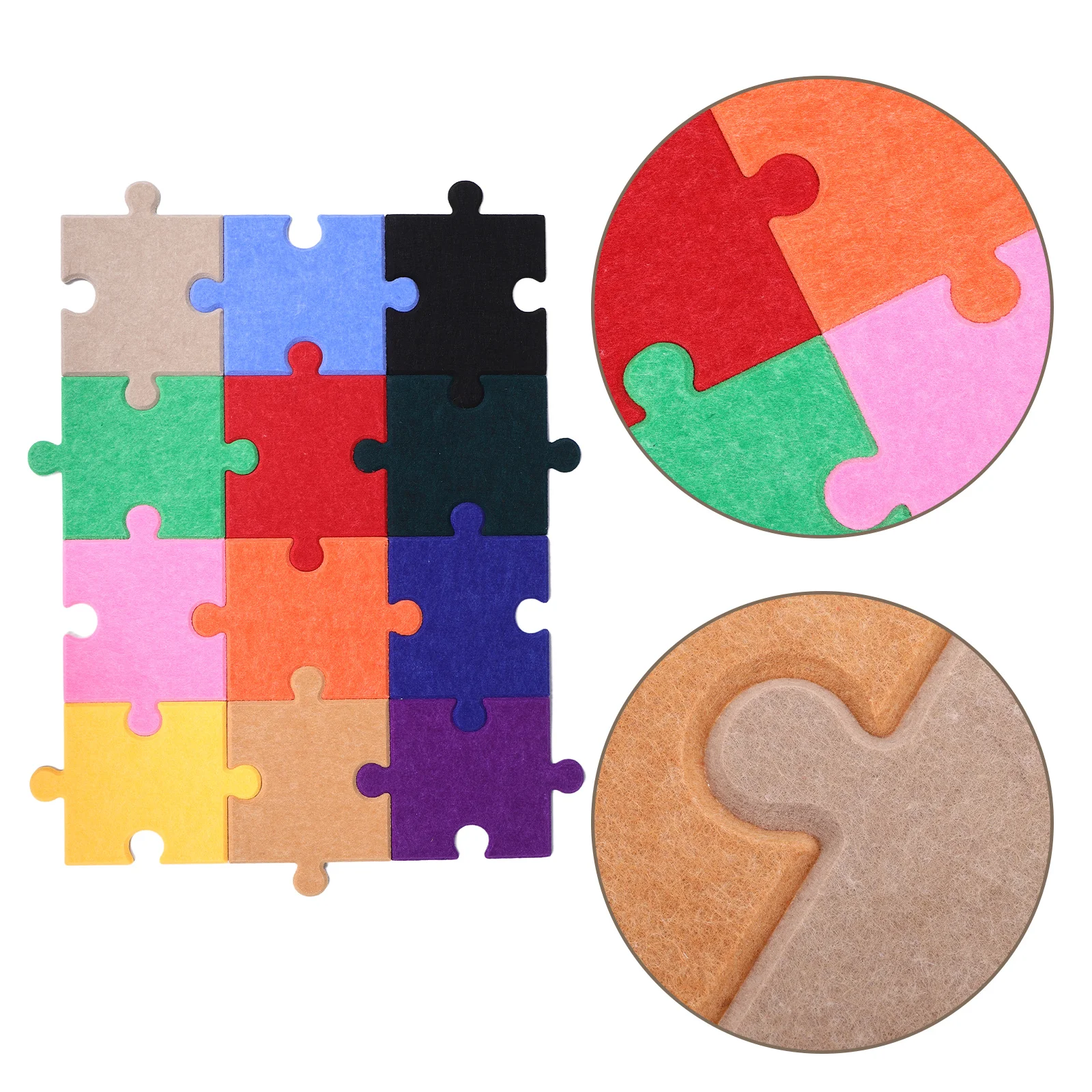 

1 set 1 Set Felt Puzzle Self-Adhesive 3D Wall Decoration Photo Background Puzzle Felt Board Office Bedroom Kids Room Soundproof