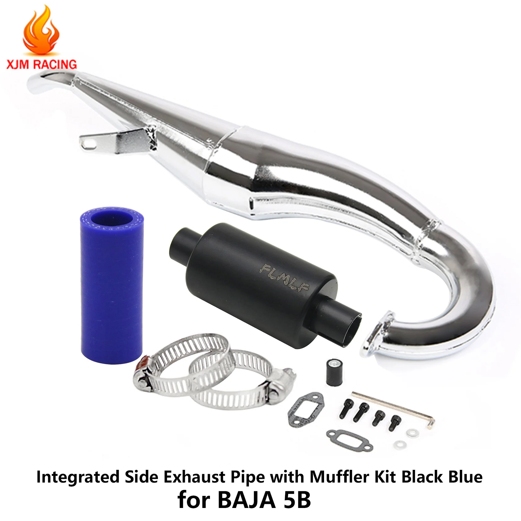 Metal Muffler or Exhaust Pipe for 1/5 Hpi Rofun Rovan Km Mcd Gtb Racing Baja 5B 5T 5SC Truck Rc Car Parts