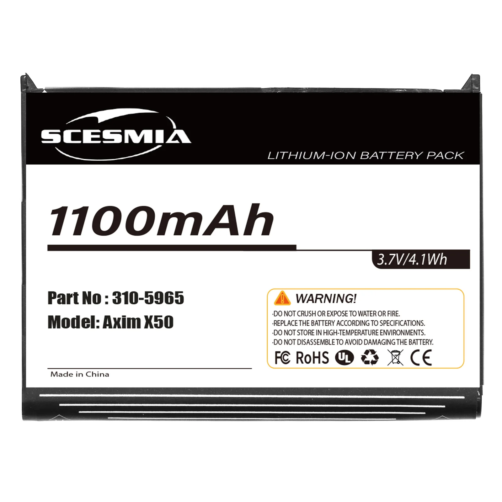

1100mAh PDA, Pocket PC battery 310-5965, U6192 for DELL Axim X50, Axim X50V, X51, X51V