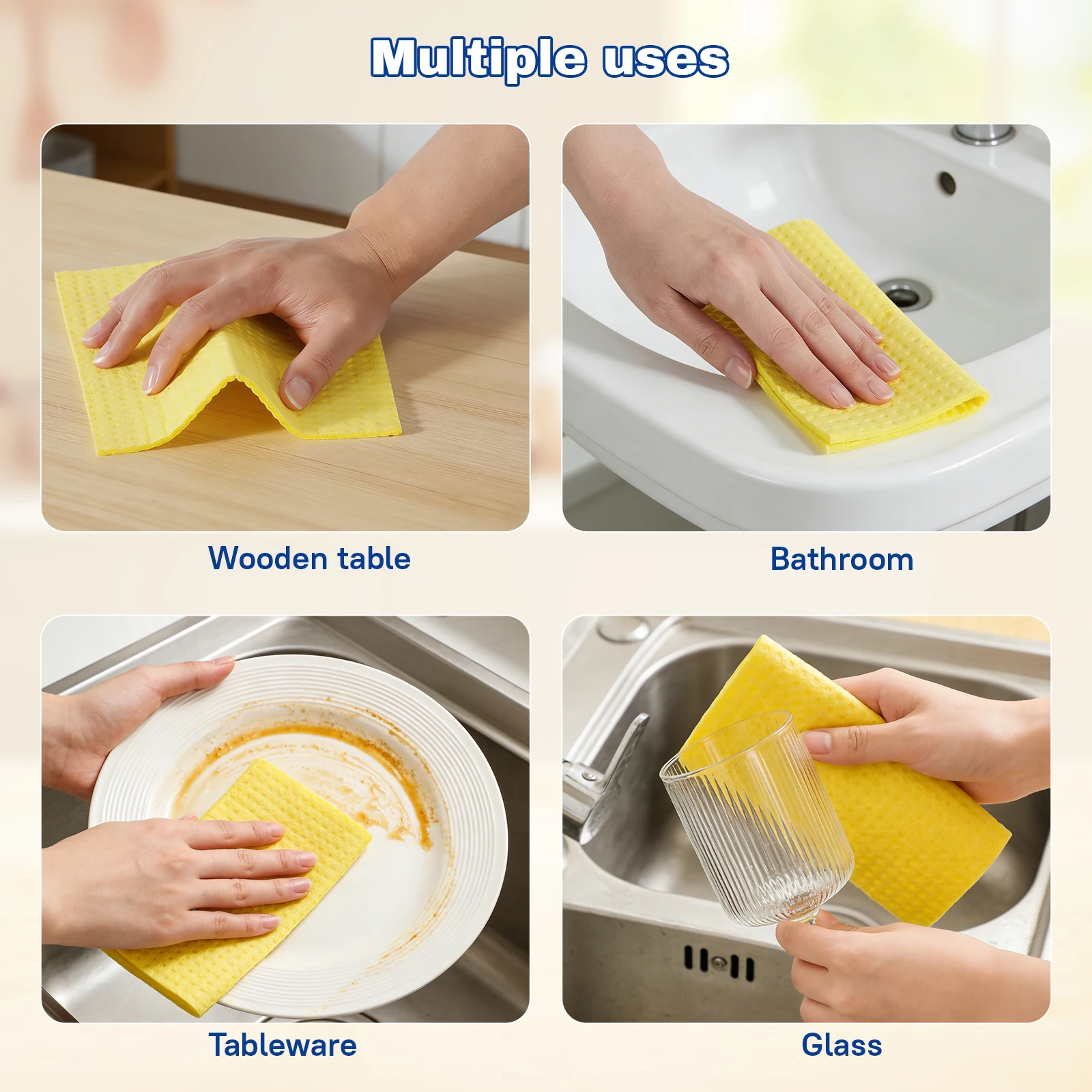 10 Pack Reusable Dishcloths for Kitchen Sponge Dish Cloth for Counters & Washing Dishes Absorbent Paper Towels 5 Assorted Colors
