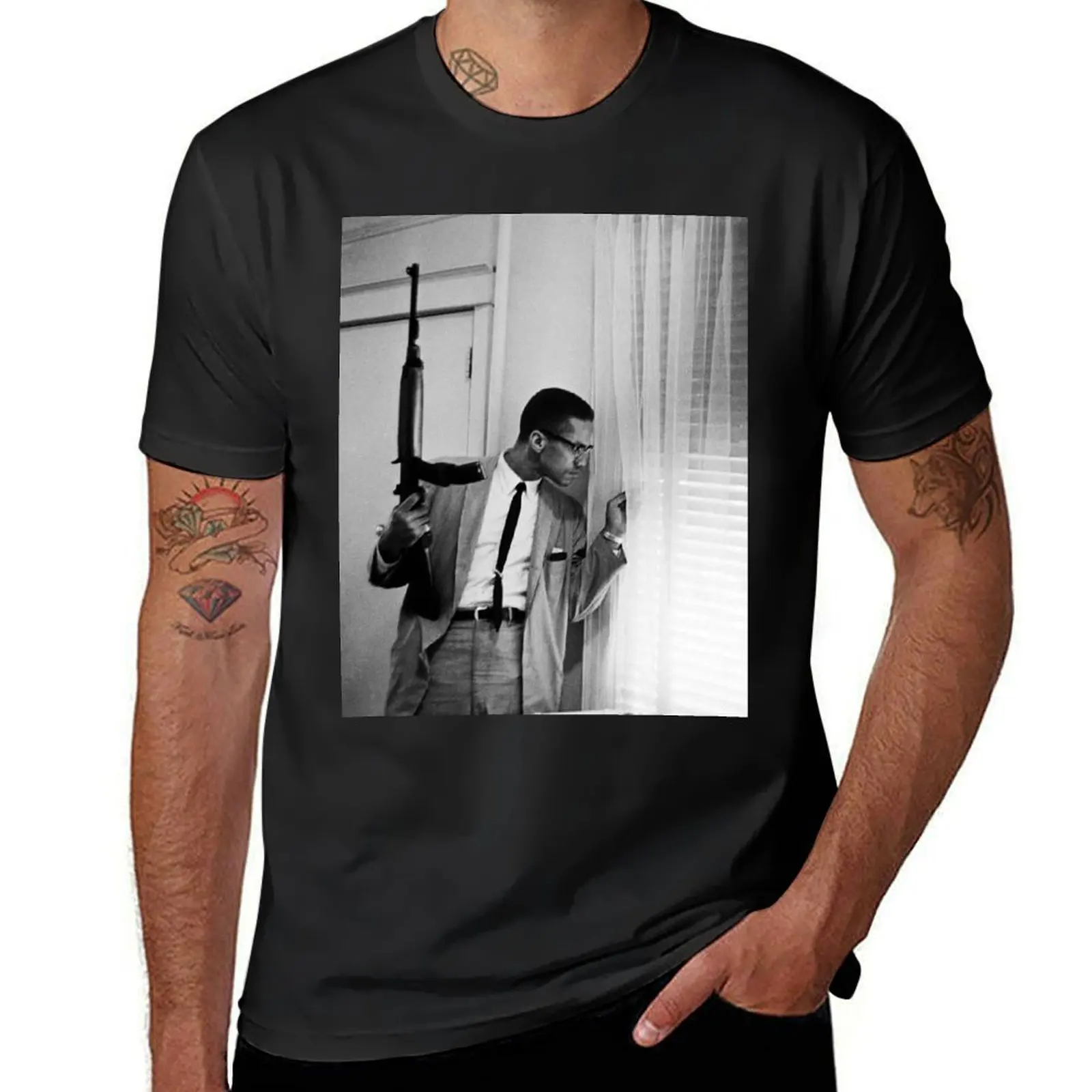 

Malcolm With Gun T-Shirt animal prinfor boys sublime vintage clothes summer clothes big and tall t shirts for men