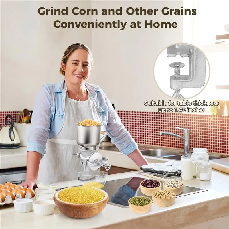 High Hopper Corn Grinder Iron Grain Grinder Manual Coffee Grinder Hand Grinder For Barley Coffee Chickpeas Pepper Dried Beans