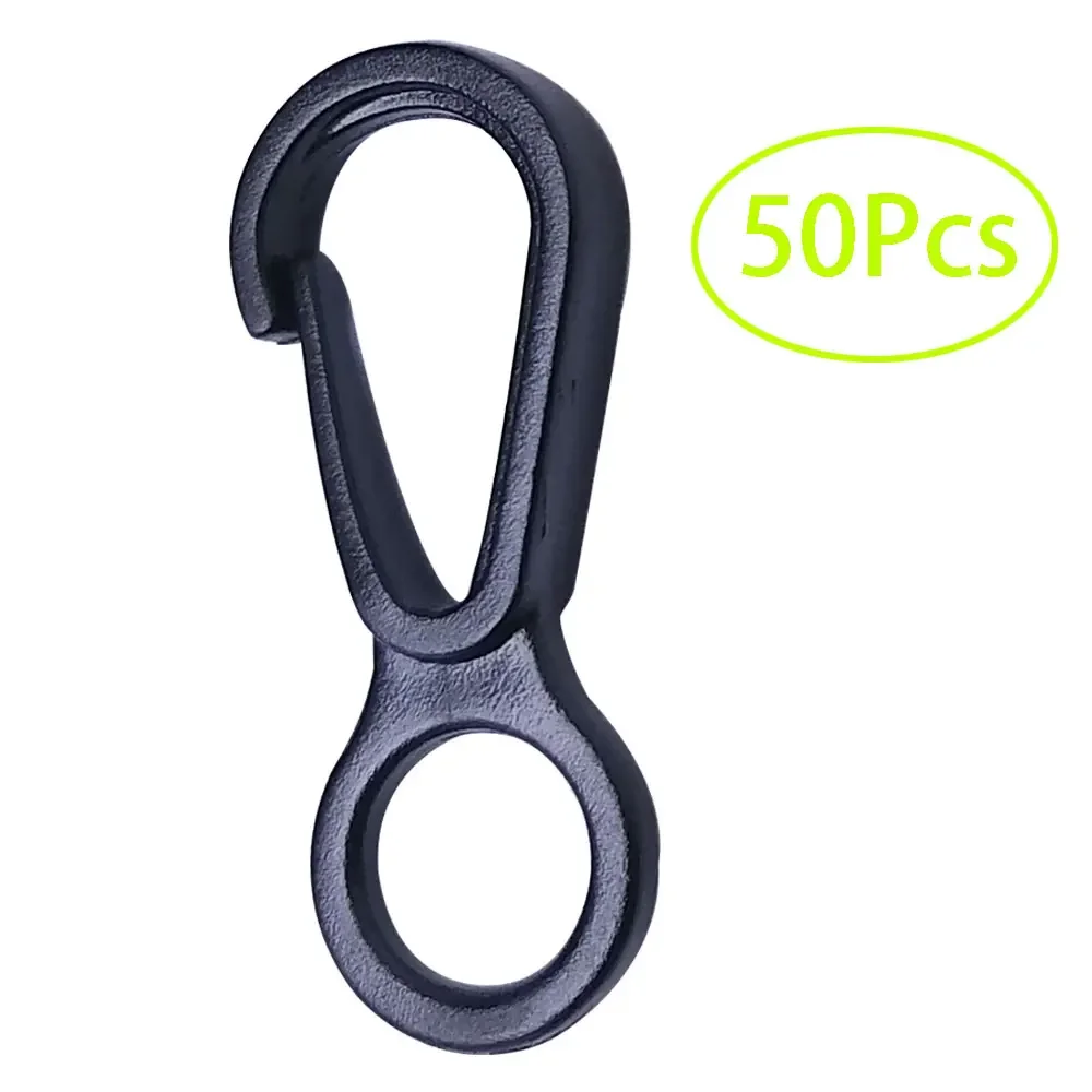 50 Uds 100 Uds Mini círculo de plástico gancho de presión Clip de langosta para Camping senderismo mochila DIY llavero cierre