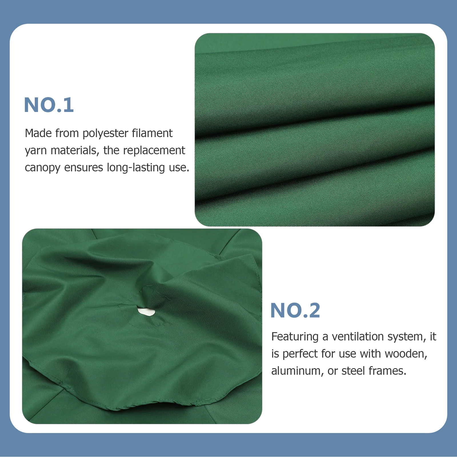 

Umbrella Canopy Replacement for Outdoor Patio 7-Foot Sunproof Rain Resistant Polyester Filament Yarn Garden Yard Beach Use