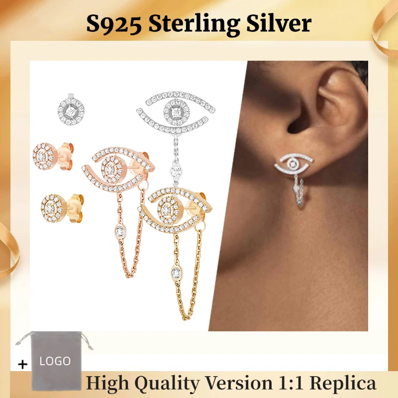 Official Website Lucky Eye Earrings Luxury Jewelry S925 Sterling Silver High Quality Holiday Gift