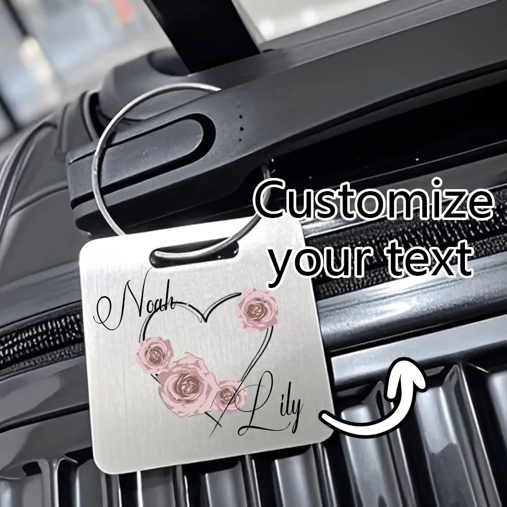 

Customized Alloy Luggage Tag With Love Design Travel Gift For Family And Friends Customized Lightweight And Simple Luggage Tag