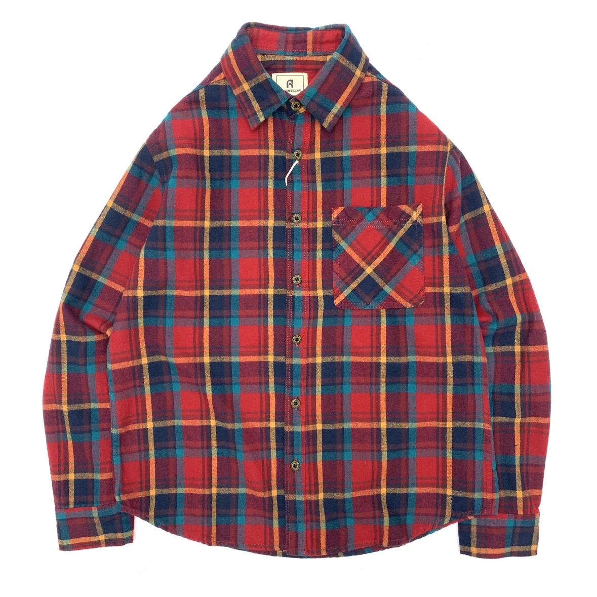 Plaid shirt men's vintage ground grille American casual loose plus-size shirt for young men and women
