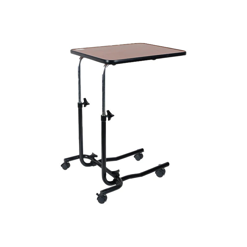 Hospital Furniture Steel Height Adjustable Movable Dining Table Medical Over Bed Table Bedside Table