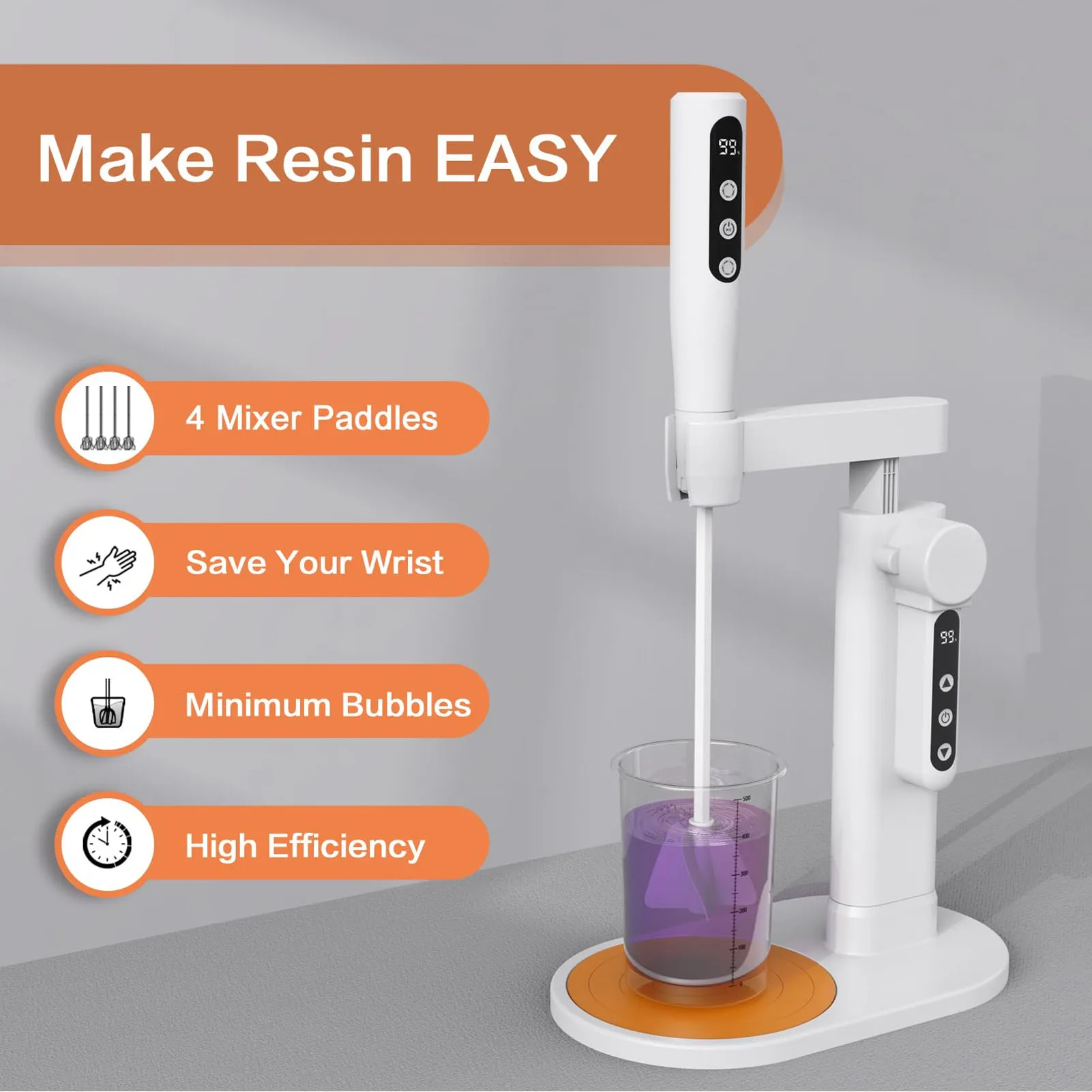 محرك الراتنج الكهربائي خلاط الراتنج الكهربائي مع حامل تقليل الفقاعات طلاء الغراء آلة التحريك 5 سرعات قابلة للتعديل #1