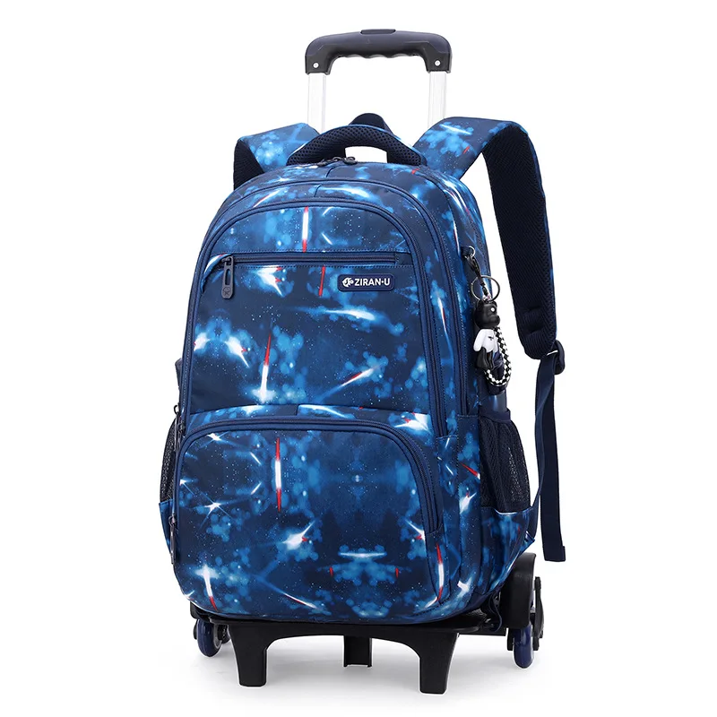 Mochila escolar extraíble para niños y niñas, morral con ruedas para escaleras, 2/6 unidades