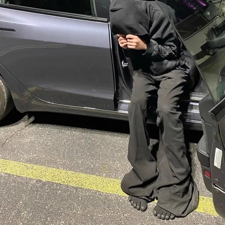 

RO Sle Высокоэластичные джинсы Pure Bla Fce Джинсы с широкими штанинами Модные хлопковые джинсы для похудения со средней талией на молнии Fly