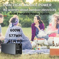 600W 577Wh Lithium Battery 65W Fast Charging Portable Power Station 110V 220V For RV Camping Home