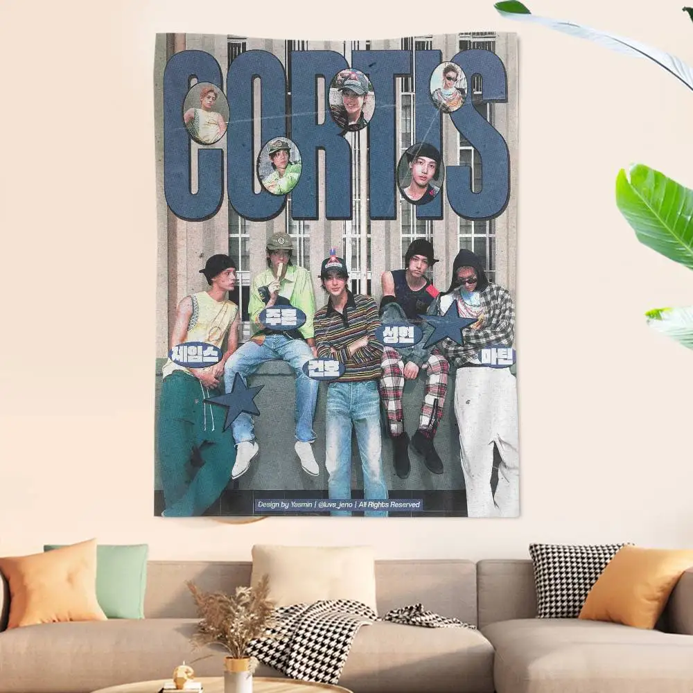 Famous Kpop C-Cortis Tapestry Art Printing Japanese Wall Tapestry Anime Wall Hanging Home Decor