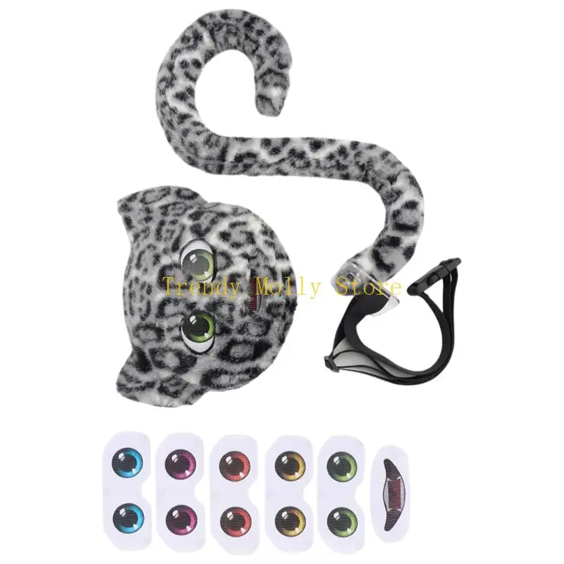 N5KB เด็กผู้ใหญ่เสือดาวเครื่องแต่งกายชุดสัตว์แฟนซีชุดเครื่องแต่งกายชุดอุปกรณ์เสริมสำหรับคริสต์มาสฮาโลวีนคอสเพลย์ปาร์ตี้