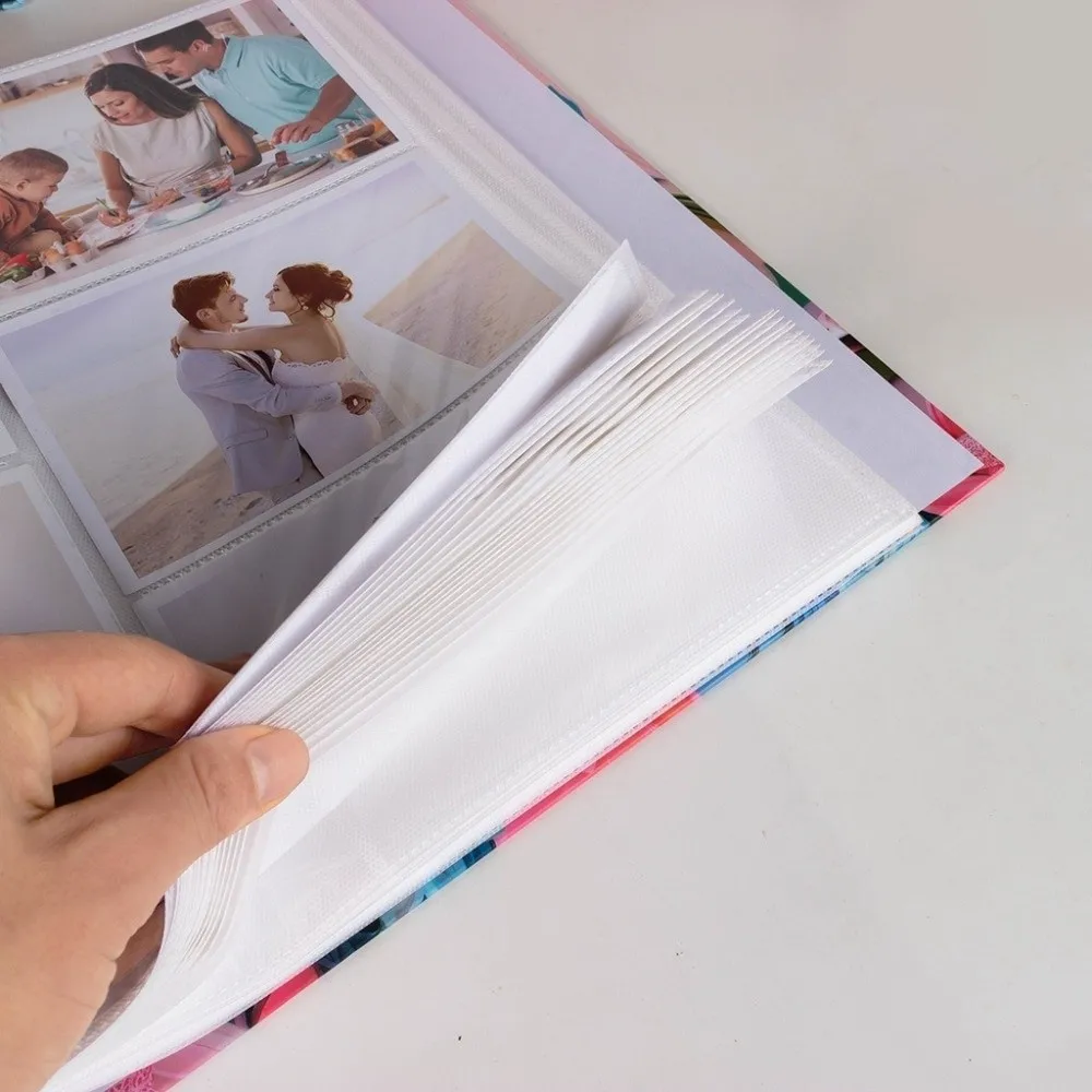 6 Inch 500 Pockets Photo Album Laminated Insert Pocket Scrapbook Album Large Capacity Slip-in Picture Albums Home Storage