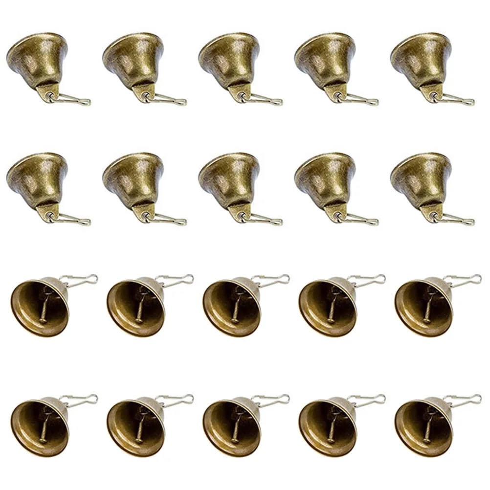 

20Pcs DIY Bell Pendant Style Texture Design Compact Christmas Decor Metal Jingle Bells Crisp