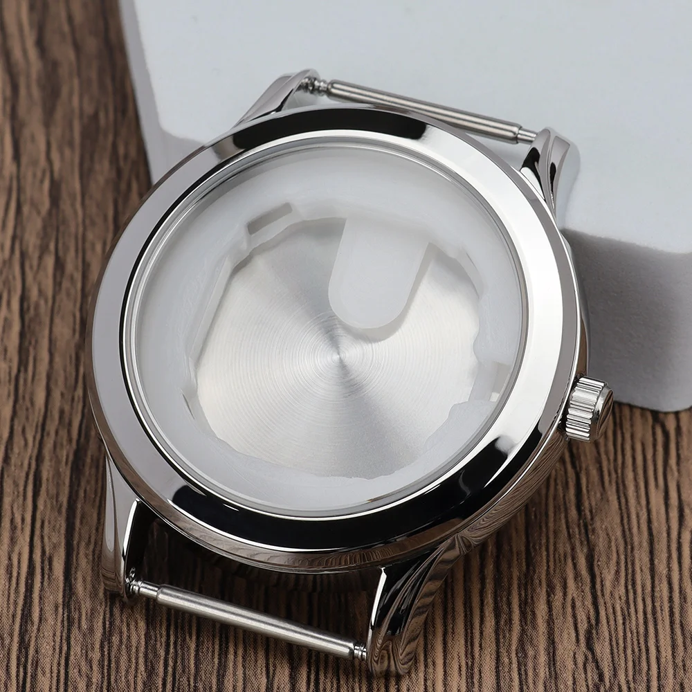 Silver 40mm Polished Watch Case Stainless Steel for Miyota GM00 Quartz Movement Watch Accessories Assemble Part Water-Resistant