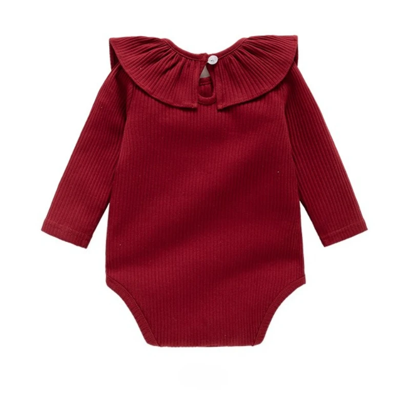 2025 ربيع الخريف الوليد الطفل ارتداءها طويلة الأكمام قطعة واحدة لطيف رومبير جمبسوت من القطن 0-24 أشهر ملابس الرضع