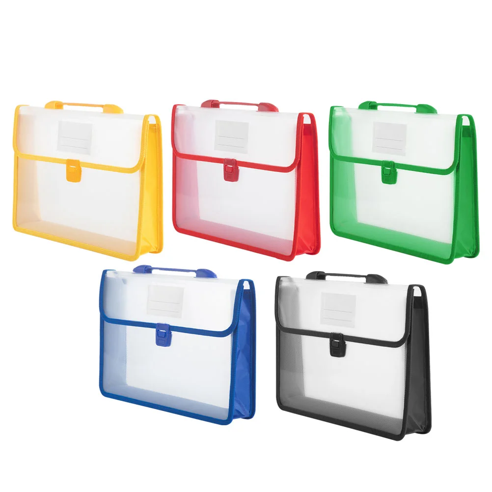 5 Pcs Handbag Sturdy Document File Bags with Buckle A4 Organizer Storage Receipt Portable Files Pp Plastic Folder