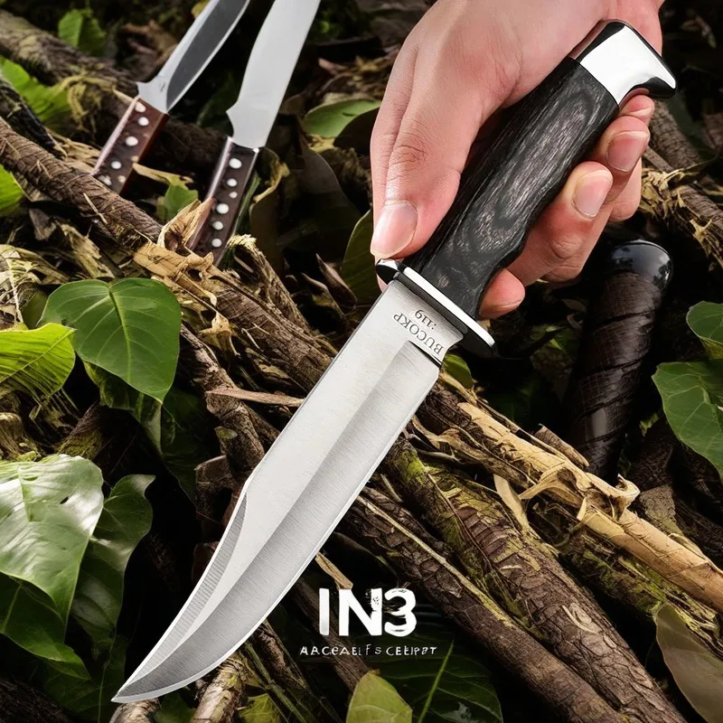 Outdoor Straight Knife, Outdoor Knife, Portable Knife, Multi-Function with Knife Set