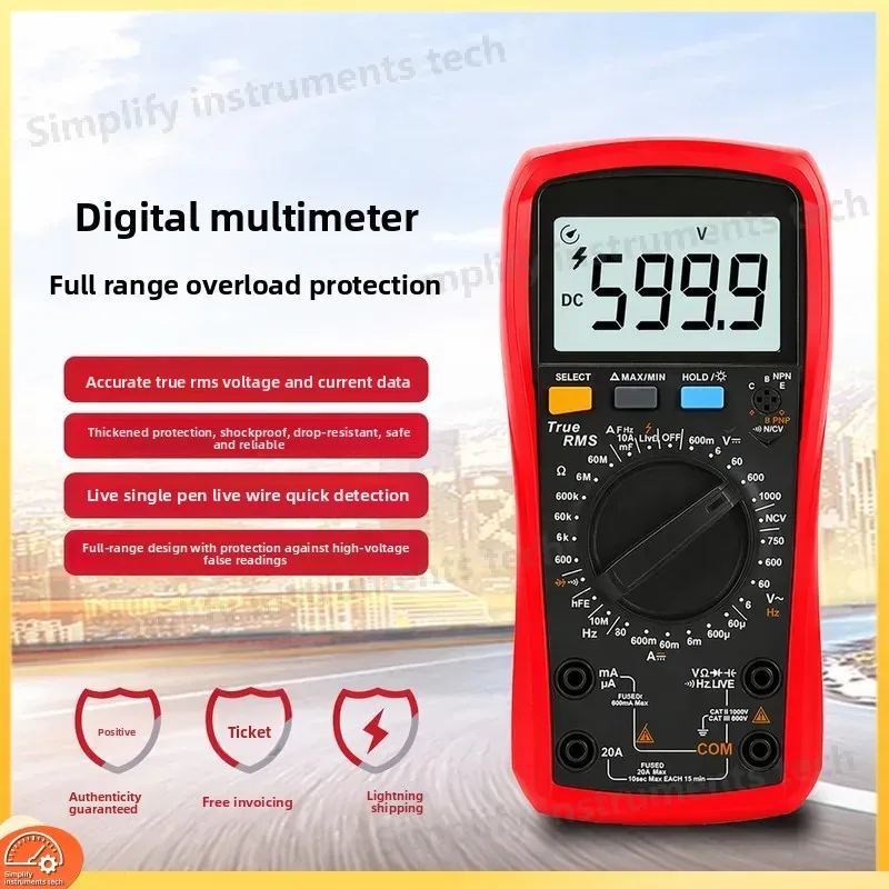UT890C Digital Multimeter Auto Range True RMS AC DC Voltage Current Resistance Capacitance Frequency Continuity Diode Test