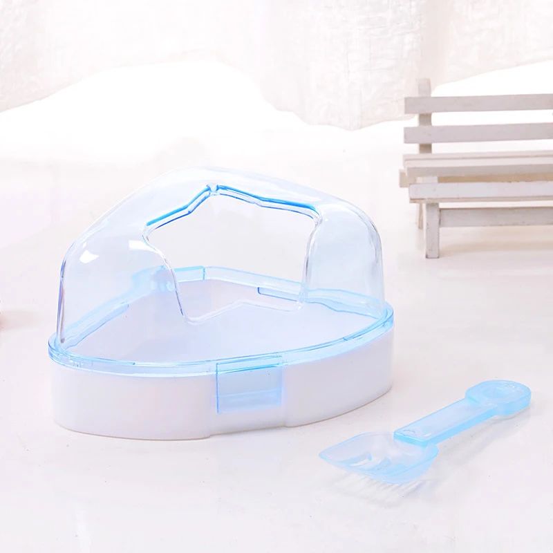 Transparent Hamster Toilet Plastic Deodorizing Bath Basin With Shovel Large Space Bathroom Sand Nest Bathing Tub Pet Supplies