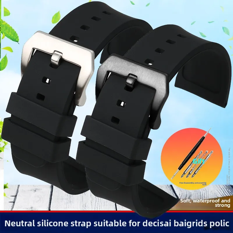 حجم كبير 28 مللي متر 30 مللي متر سيليكون حزام الساعات لسبعة الجمعة الديزل فرانك مولر الرجال الرياضة ساعة مطاطية حزام معصمه سوار