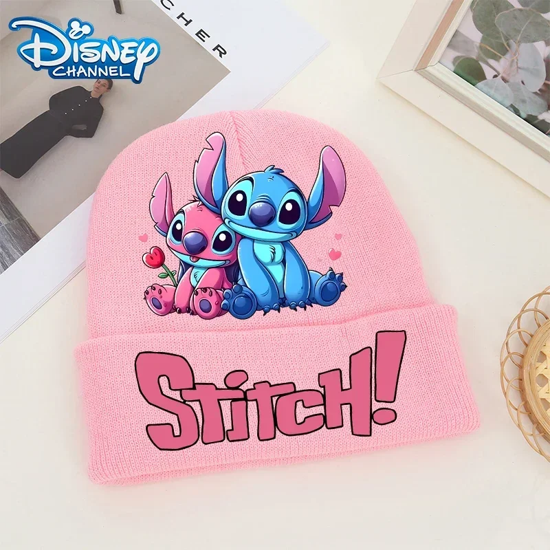 Lilo & Stitch Children Knitted Hats  Boy Girl Kawaii Cartoon Anime Peripheral Woolen Hat Spring Autumn Trendy Beanies Caps Gifts