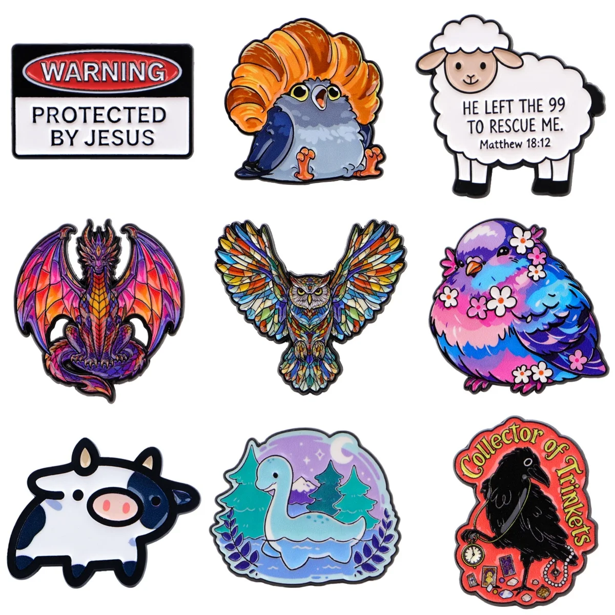 Bunte Vogel-Emaille-Anstecknadeln: Cartoon-Tauben-Brosche für Mäntel, Drachen-Broschen, Kragen- und Reversnadeln, Metallabzeichen, Schmuck, Freunde-Geschenk