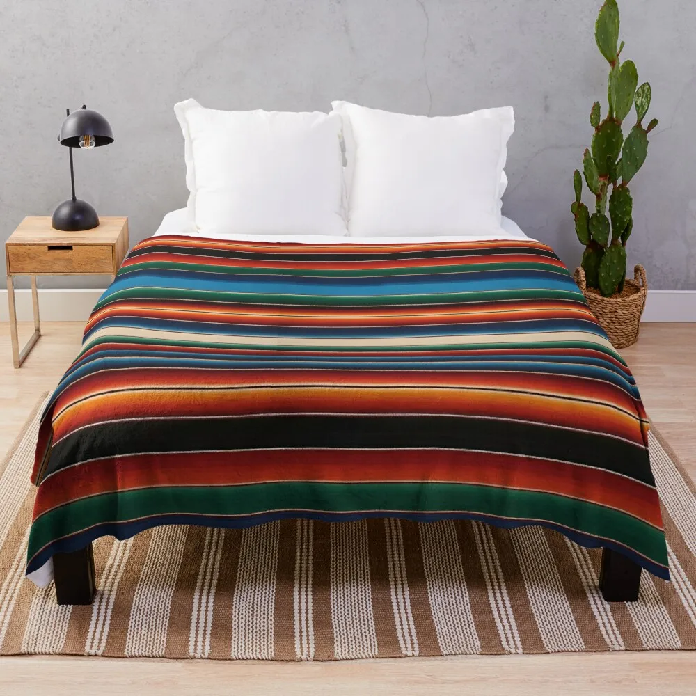 Mexican poncho blanket serape rug background for cinco de mayo or fiesta gifts Throw Blanket Heavy Cute Blankets