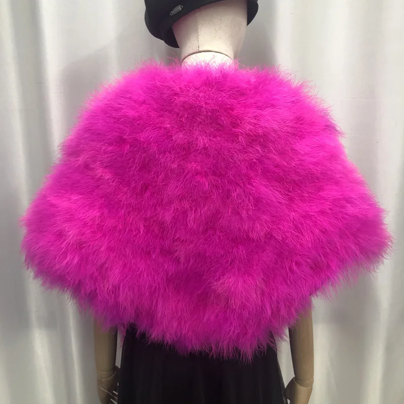 Ostrich Feathers Plus Size Women Cape Jacket Wedding Dress Cover Up Real Fur Bridal Shawl Wraps Bolero Shrugs