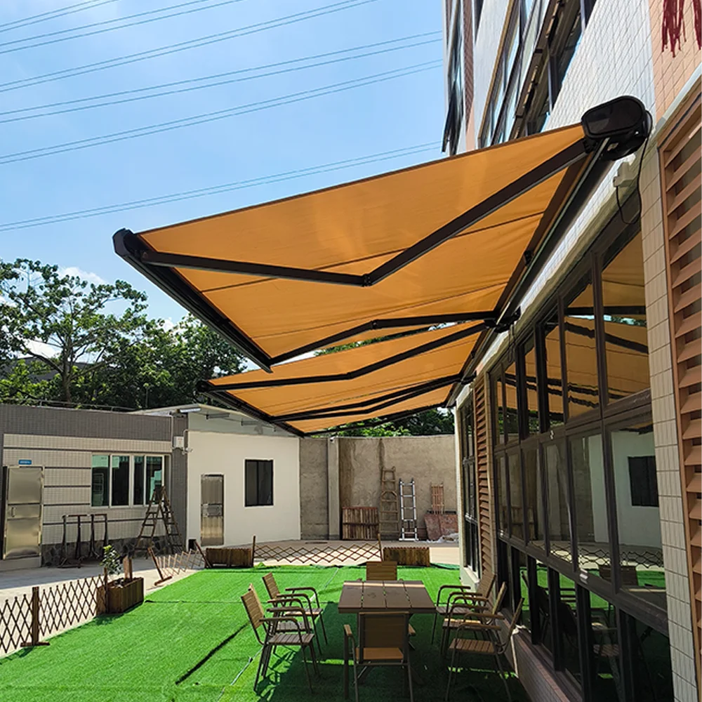 

Heavy Duty Automatic Cassette Awning Outdoor Retractable Sun Shades Awnings Toldo Garden Buildings