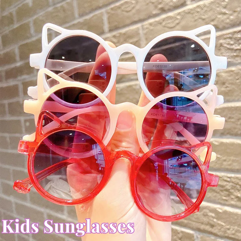 

Girls Boys Cute Cat Eye Shape Sunglasses Children Cartoon Fashion Sun Glasses Kids Travel Outdoor UV400 Eyewear Goggle Shades