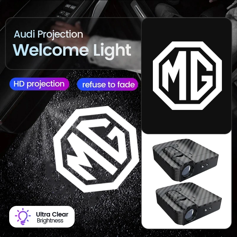 2 قطعة MG HD Led ترحيب ضوء باب السيارة العارض مصابيح ل MG ZS 5 7 6 Cyberster MG4 EV ES5 HS واحد GT GS MG3 3SW MARVEL R Scorpio