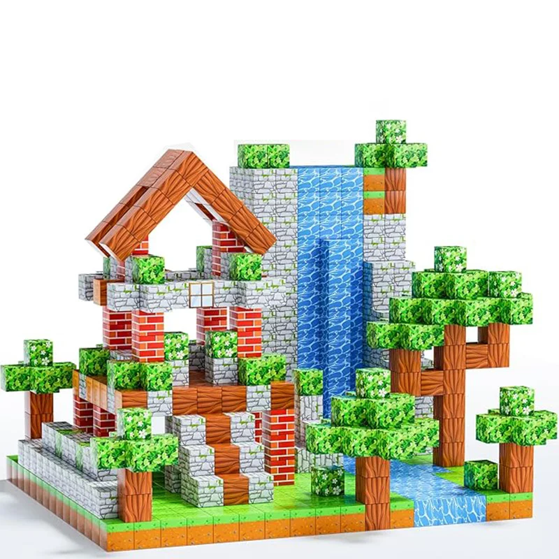 25-200 blocs de construction magnétiques-ensemble de jouets magnétiques créatifs, Kit de construction de cubes cadeaux de noël et d'halloween