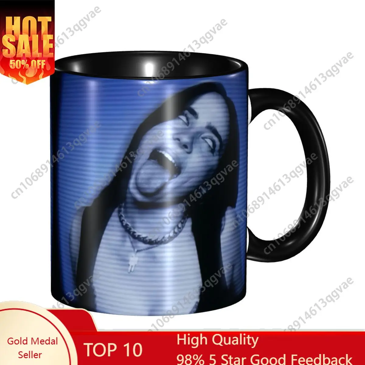 

Singer Music Billies Eilishs Coffee Mug DIY Personalized Ceramic Milk Tea Mug Cup