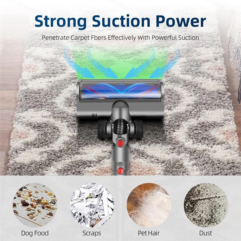 

A27F-для Dyson V12 Detect, тонкая сменная щетка для пола, электрический прямой привод с зеленым светом, очистительная головка для дисплея пыли