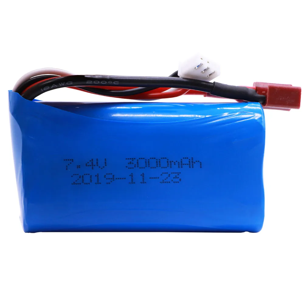 7.4V 3000mah lipo Battery 18650 2S T Plug for Q46 Wltoys 10428 /12428/12423 RC Car Spare Accessories 7.4V high capacity battery