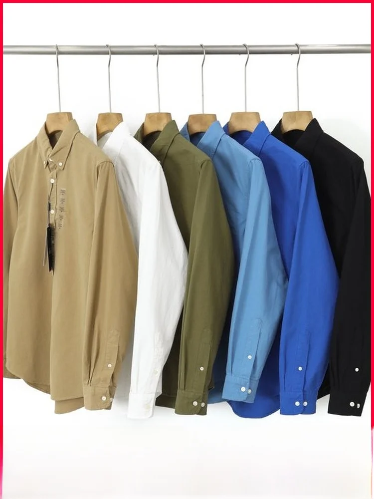 

00% Pure Cotton Long Sve irt Waed Ox Cloth Comfortable Versatile Spring New Sle for Couples Men Women Casual Sle