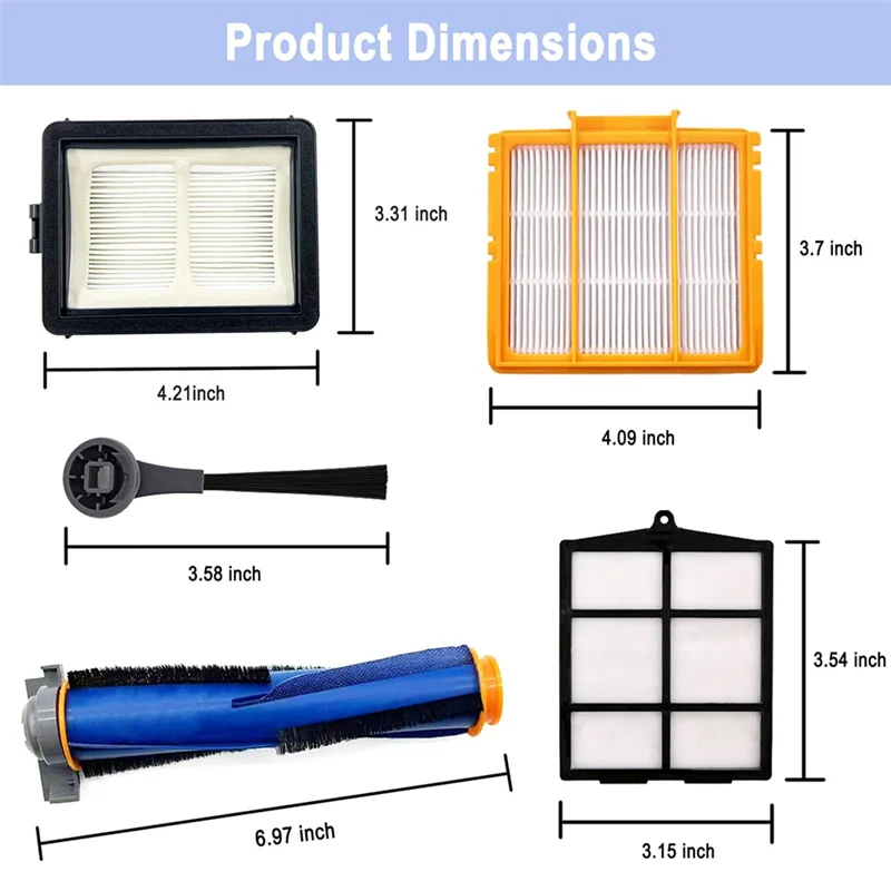 A76G-الفرشاة الرئيسية فرشاة جانبية فلتر HEPA إكسسوارات قطع غيار متوافقة مع مكنسة كهربائية Shark AV2501AE AV2502AE