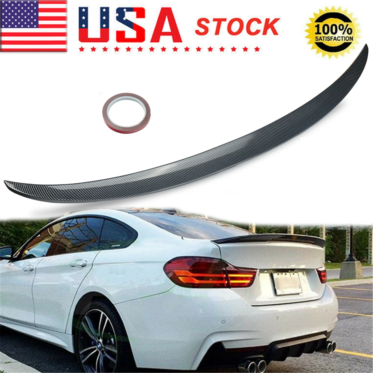 

Rear Trunk Spoiler Lip Highkick For 2014-2020 BMW 4-Series F36 Carbon Fiber Look Rear Tail Wings Magickit