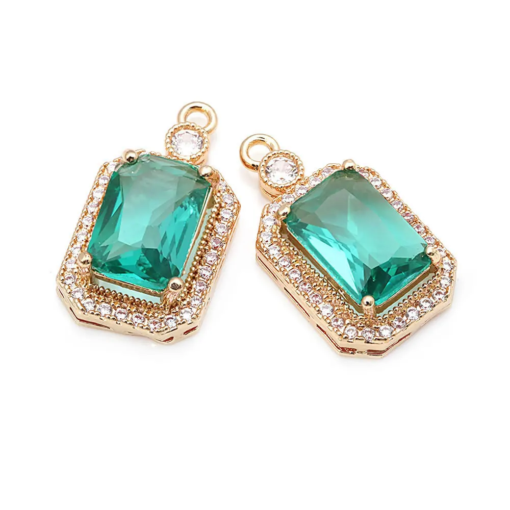 4PCS 24x13MM 18K Gold Color Brass Rectangle Charms Pendants Necklace Earrings Diy Jewelry Accessories Rosediy official-website