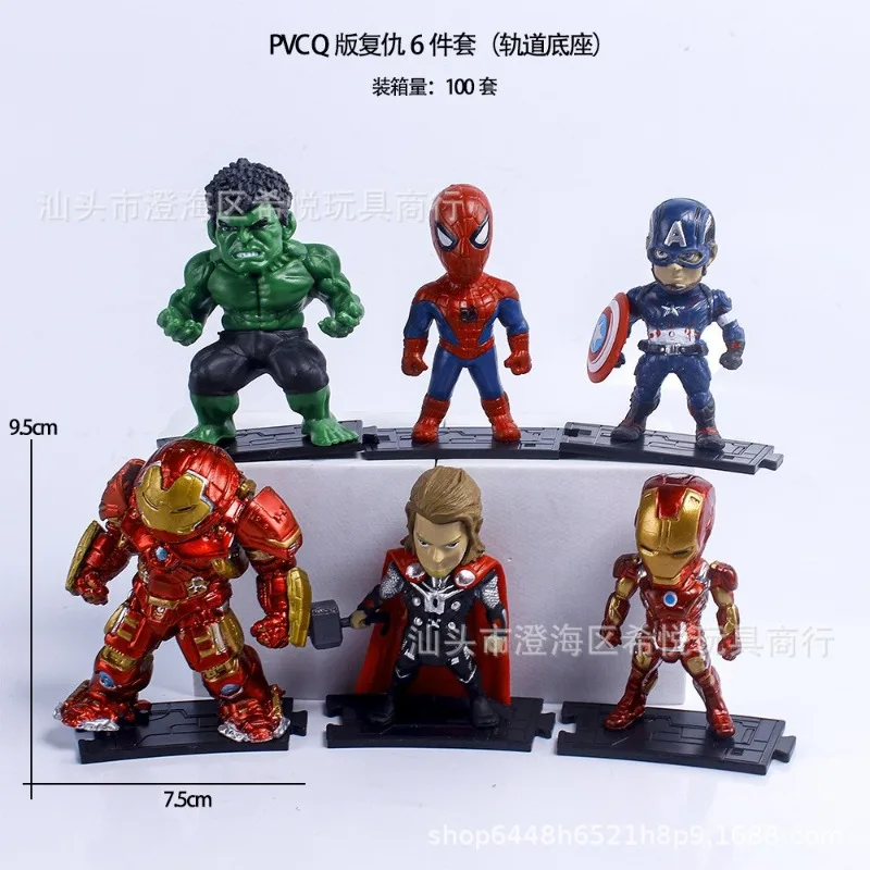 Cartoon Spider-Man Iron Man grün Riesen Miniatur Action figuren Modell Auto Interieur Desktop Ornament Zubehör kreative Dekor