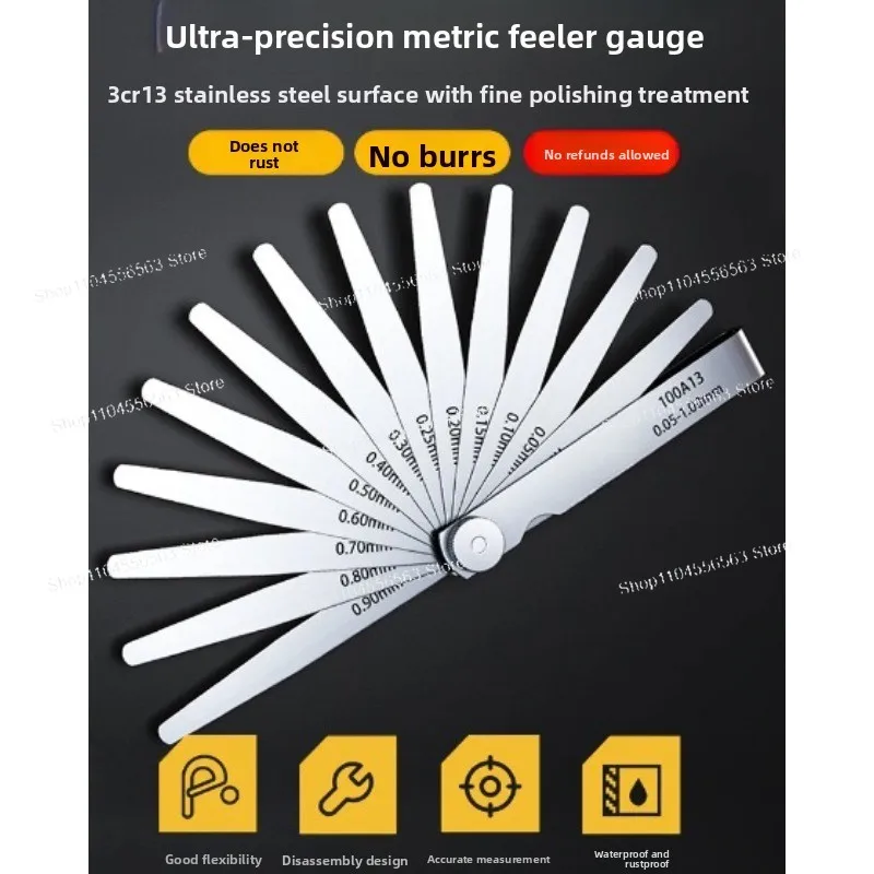 Stainless Steel High‑Precision Feeler Gauge Set Valve Clearance Thickness Gauge Metric Gap Measuring Single Blades Kit