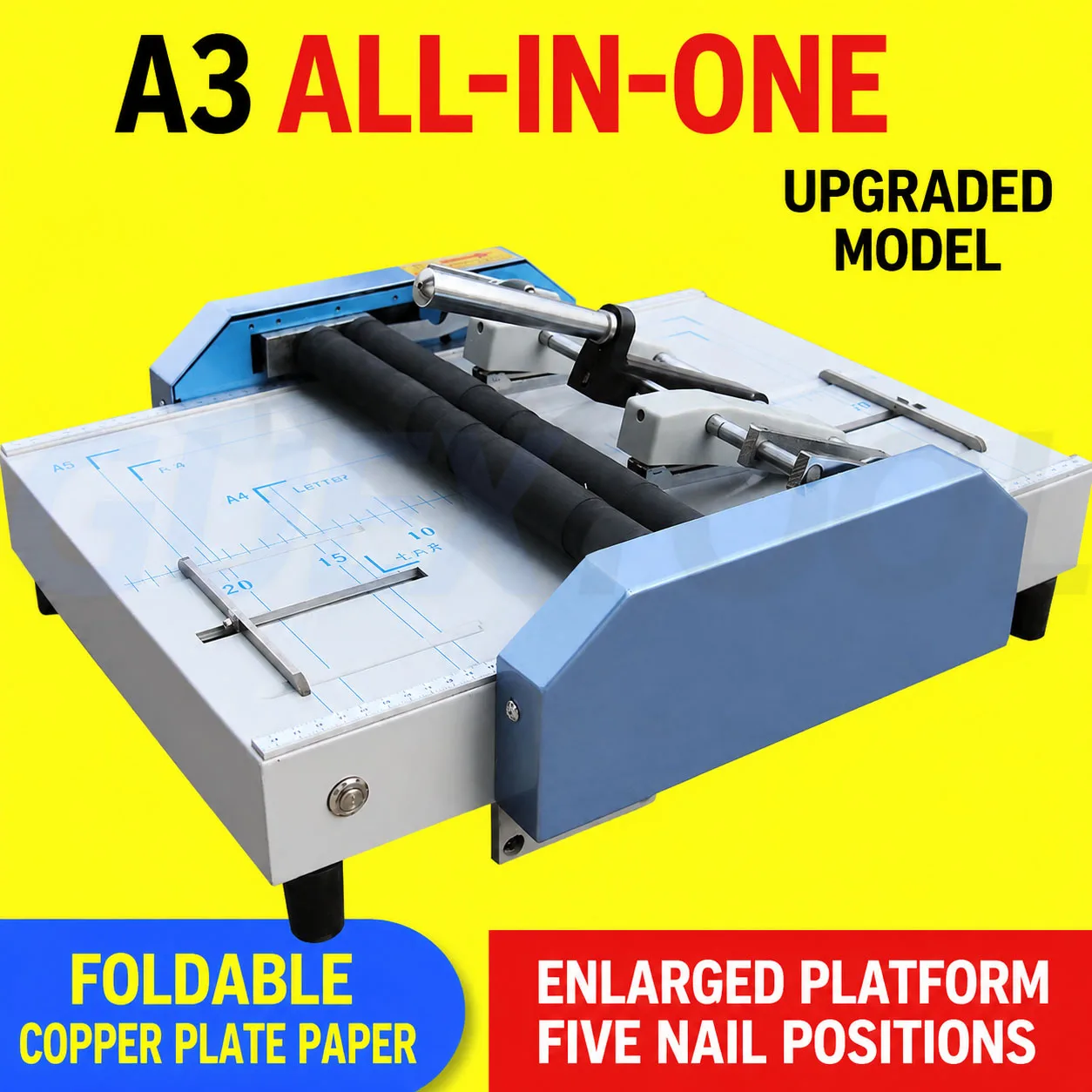 A3 A4 Electric Stapler Folding Machine 220V 110V Electric Creasing Machine  Folder Color Pages Dashed Machine