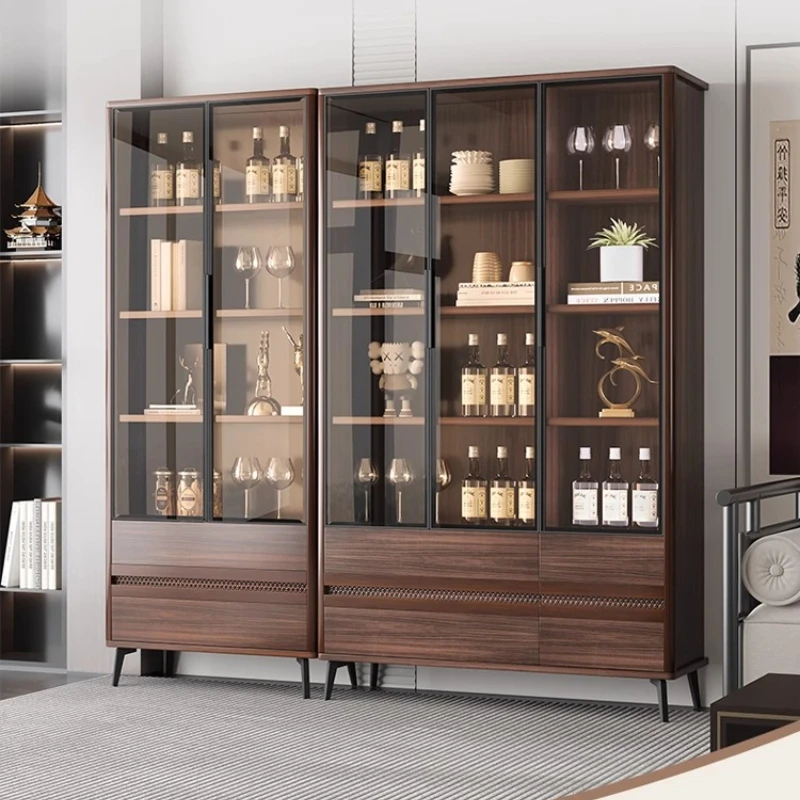 بار ركن الأثاث عرض وحدة بار داخلي للمنزل النبيذ عرض خزانة الزجاج المبردة قبو النبيذ كوكتيل الملحقات #6
