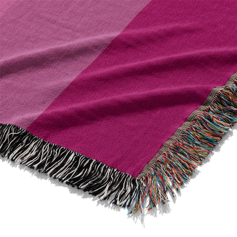 Aertemisi Kiss Lipstick Lesbian Pride Flag LGBT Rainbow Jacquard Fringed Woven Throw Blanket