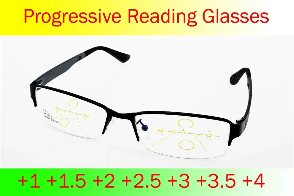 

= Clara Vida For Intelligence Progressive Multifocal Hfrim Reading Glasses Bifocal See Near Far Ultra Light +1 +1.5 +2 To +4