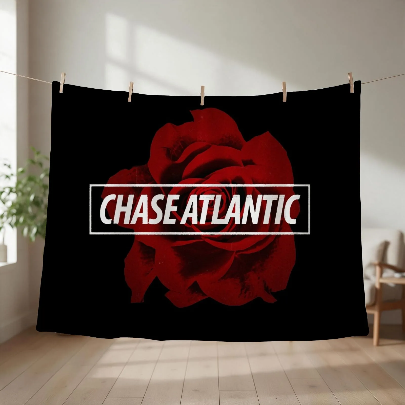 Chase Atlantic Rose Logo Throw Blanket couch cozy soft plush fuzzy picnic outdoor blanket